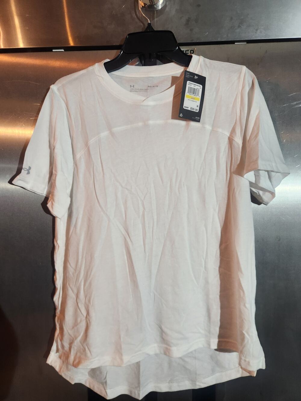 NWT Under Armour Womens Stadium Tee Loose Fit White Size M